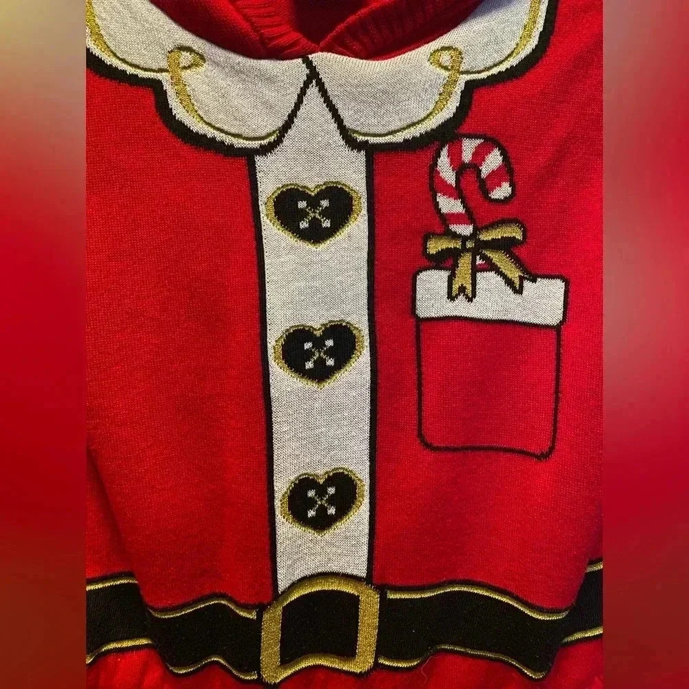 Holiday Dress XL (Girls) long Sleeve Red Gold Nutcracker Sweater Dresss 2023 - Picture 7 of 8
